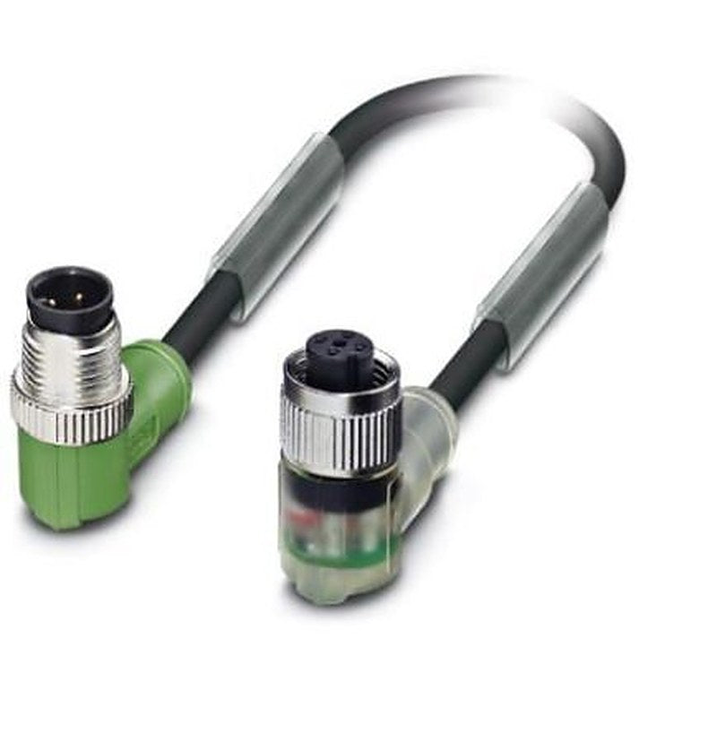 Phoenix Contact Male 4 way Threaded to Female 4 way M12 Sensor Actuator Cable, 300 mm