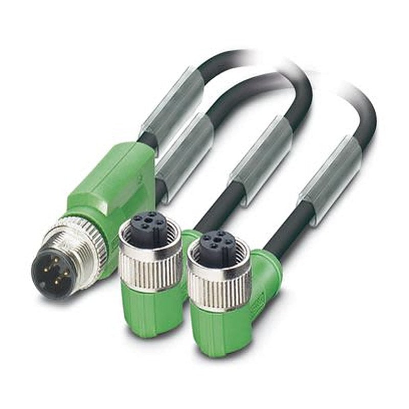 Phoenix Contact Male 3 way M12, Straight to Female 3 way Angled Socket M12 Sensor Actuator Cable, 300 mm