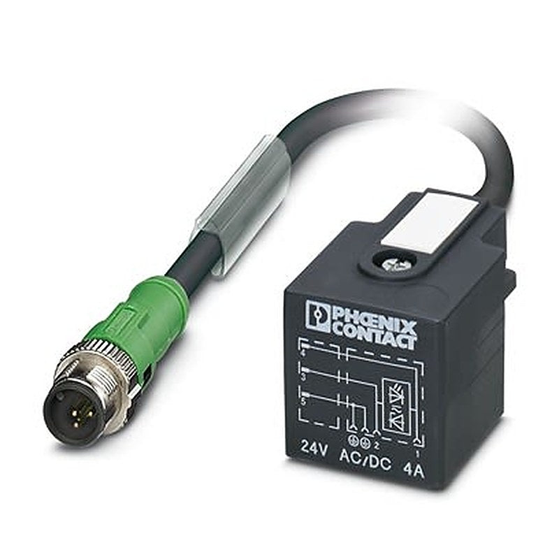 Phoenix Contact Male 3 way M12, Straight to 3 way Valve Connector Sensor Actuator Cable, 600 mm