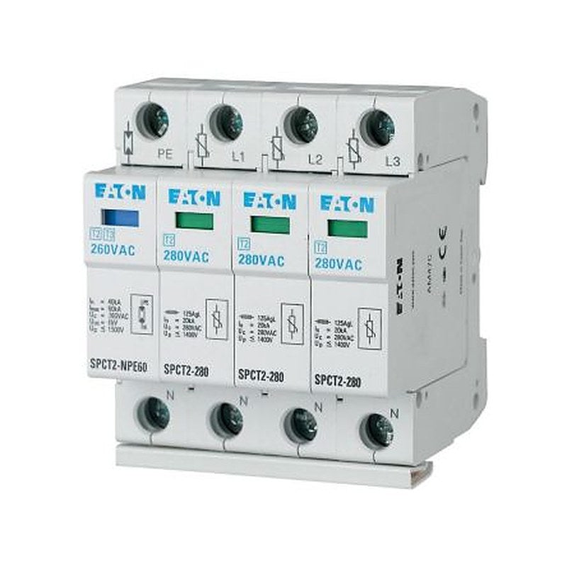 Eaton 3 Phase Surge Protector, 40 kA, 1.4 kV, DIN Rail