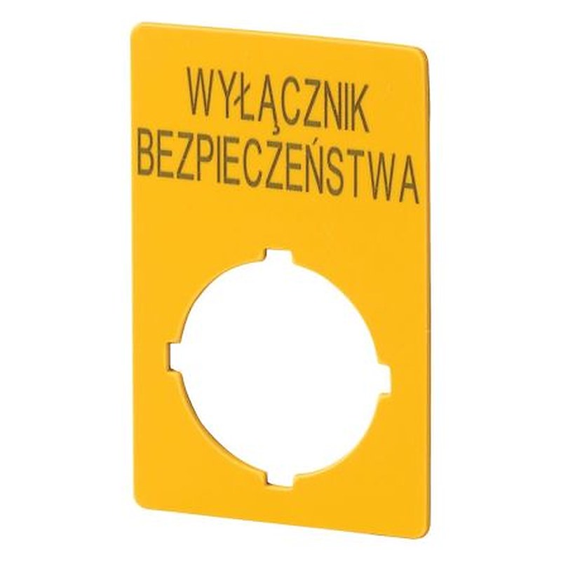 Eaton Label for Use with Push Button, Pre-printed "Emergency Stop