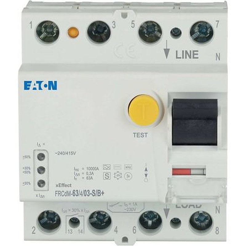 Eaton xEffect - FRCdM Series Residual Current Circuit Breaker, 63A, 4-Pole, 300 mA 132V ac