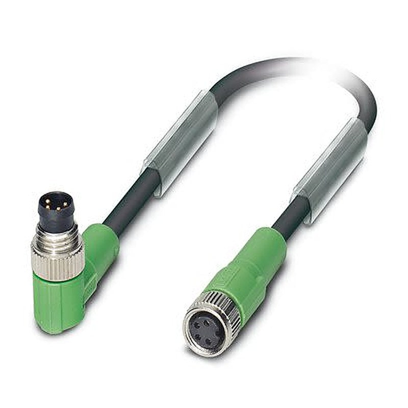 Phoenix Contact Male 4 way M8, Right Angle to Female 4 way M8, Straight Actuator/Sensor Cable, 600 mm