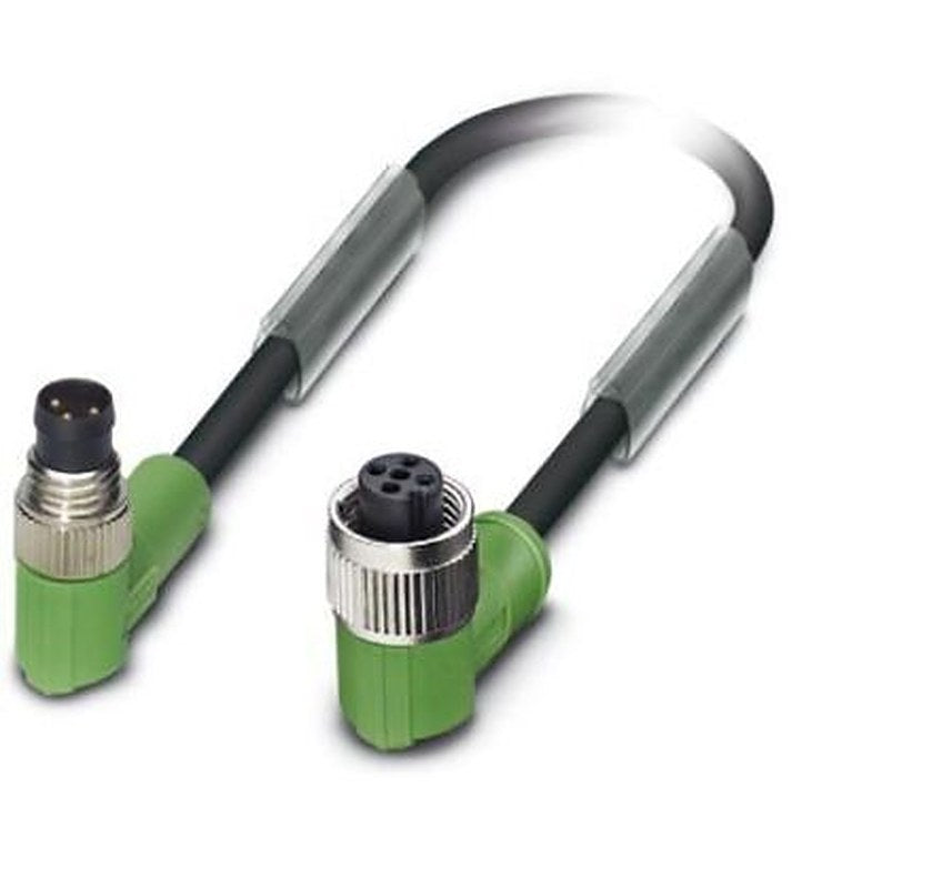Phoenix Contact Male 5 way M8 to Female 5 way Angled M12 Sensor Actuator Cable, 600 mm