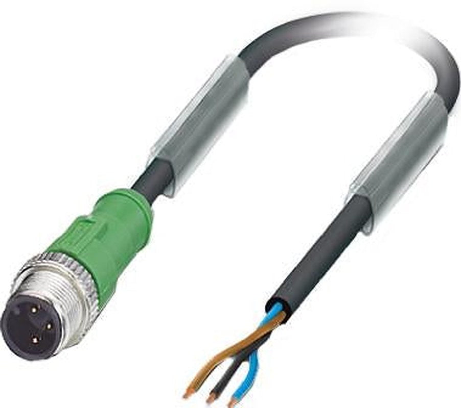 Phoenix Contact Male 3 way M12 to 3 way Free Cable End Sensor Actuator Cable, 10 m