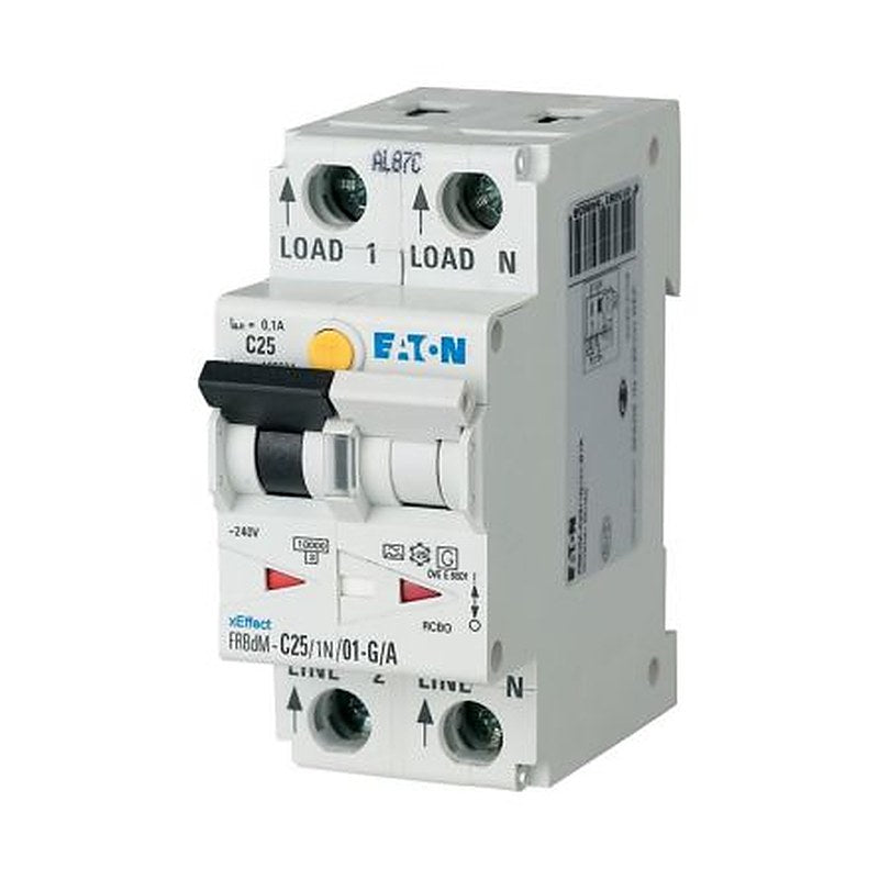 Eaton Residual Current Circuit Breaker with Overload Protection, 6A Current Rating, 2-Pole, 30 mA Trip Sensitivity, Type