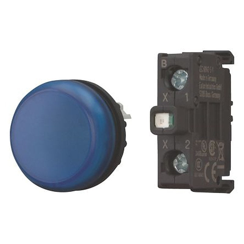 Eaton, M22 Blue Pilot Indicator, 22.5 mm Cutout, IP69K, IP66, Round, 250V