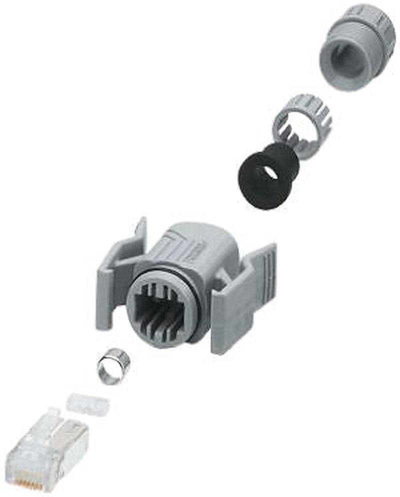 Phoenix Contact VS-08-T-RJ45/IP67-SET Series RJ45 Connector Female, Panel, Cat5e Straight 1 Port 8 Way