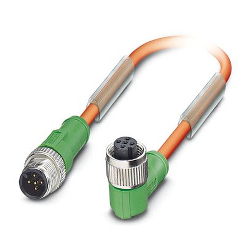 Phoenix Contact Male 5 way M12, Straight to Female 5 way M12 Angled Socket Sensor Actuator Cable, 1 m