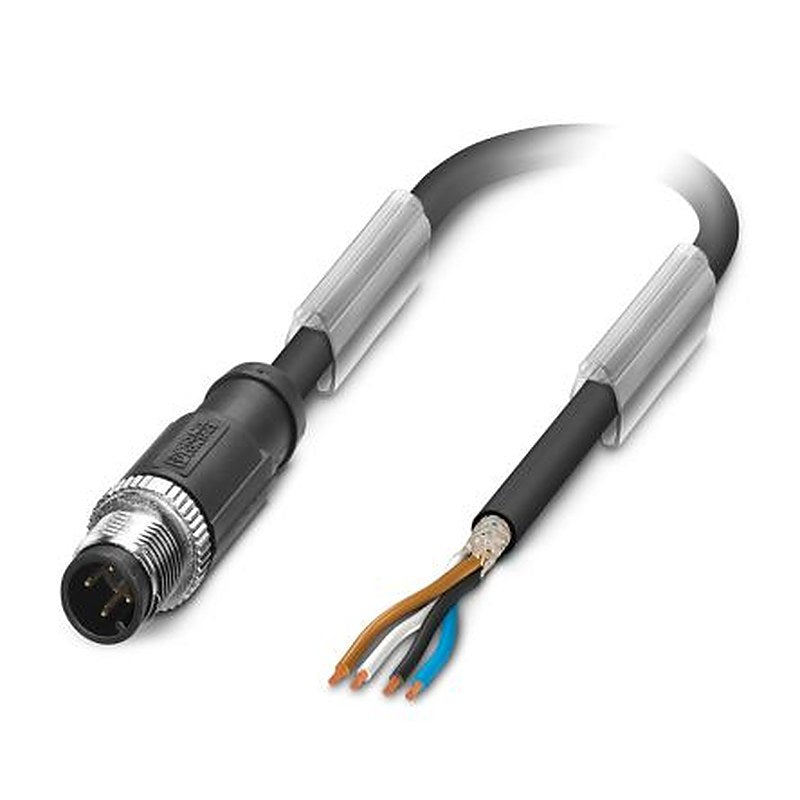 Phoenix Contact Male 4 way M12 to 4 way Unterminated Sensor Actuator Cable, 10 m
