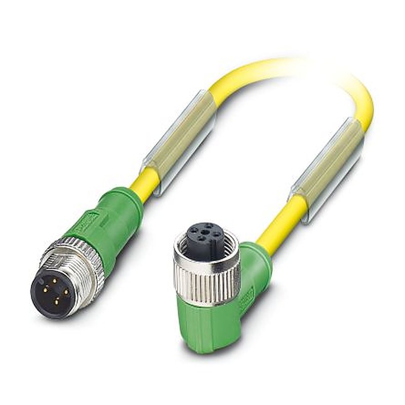 Phoenix Contact Male 4 way M12 to Female 4 way M12 Sensor Actuator Cable, 600 mm