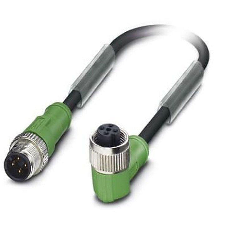 Phoenix Contact Male 4 way M12 to Female 4 way Angled M12 Sensor Actuator Cable, 10 m