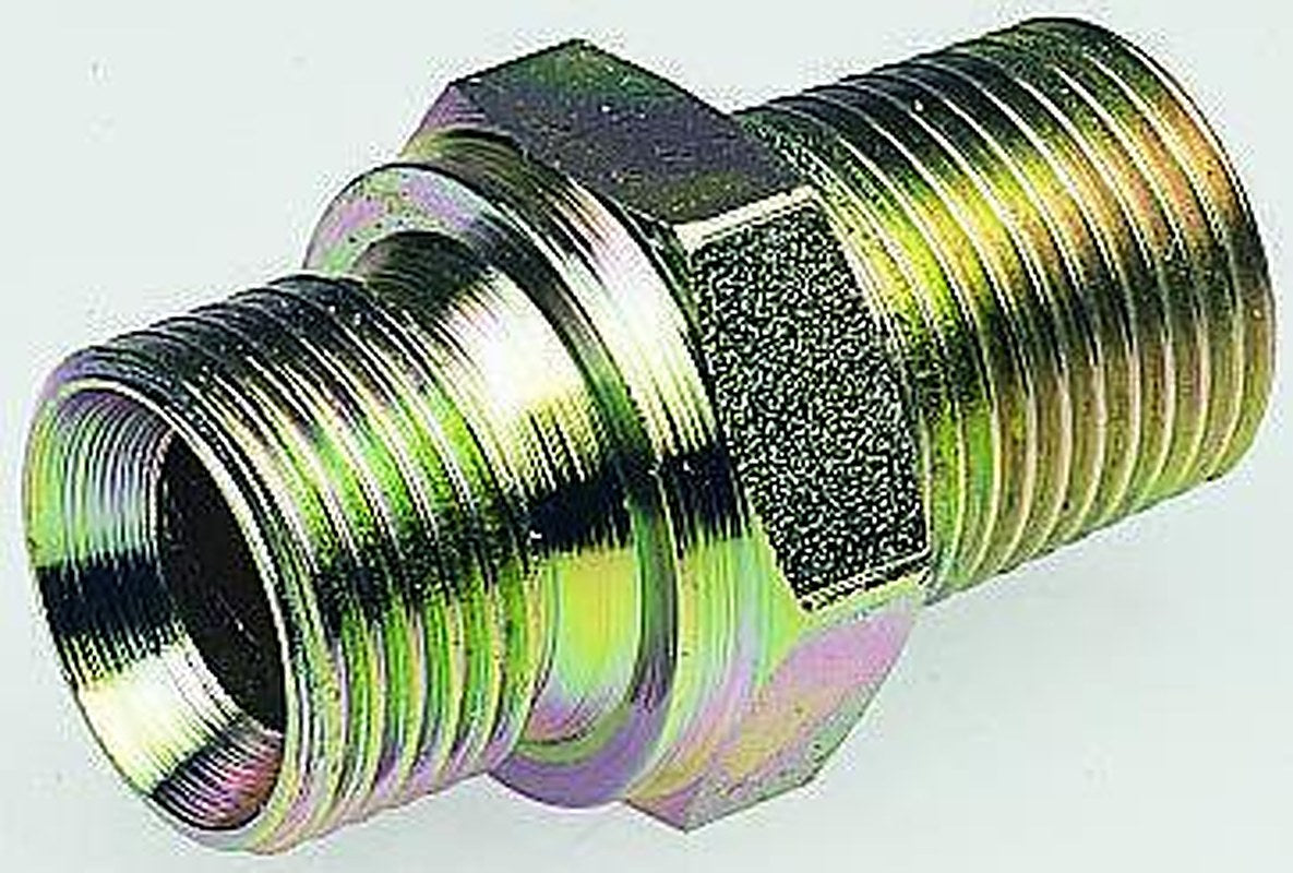 Parker 16F3MK4S Hydraulic Straight Threaded Adapter Male R, 60 °, Steel, 1 in Hose ID