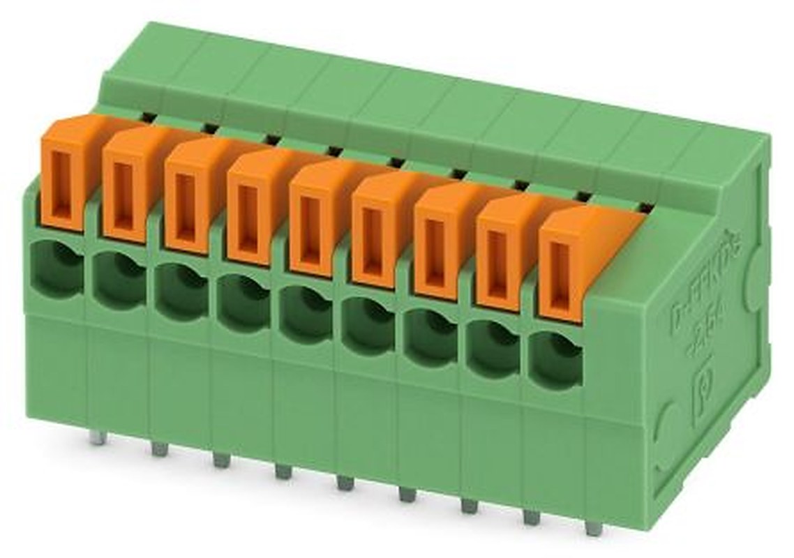 Phoenix Contact FFKDSA1/H-2.54- 9 Series PCB Terminal Block, 9 Contact(s), 2.54 mm Pitch, 1 Row