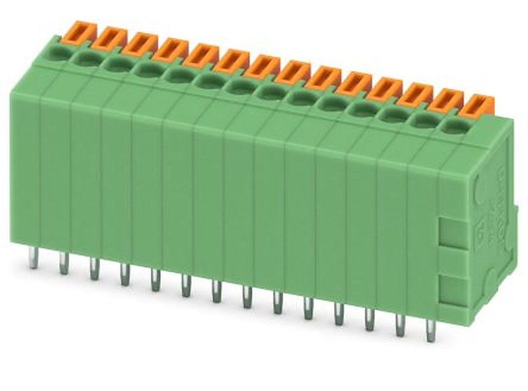 Phoenix Contact FFKDSA1/V-2.54-14 Series 90° PCB Terminal Block, 14 Contact(s), 2.54 mm Pitch, 1 Row