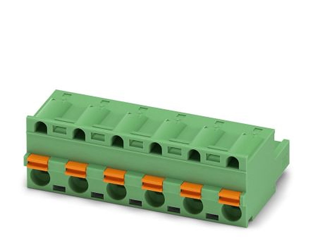Phoenix Contact GFKC 2.5 HC/6-ST-7.62 Series Pluggable Terminal Block, 6-Contact, 7.62 mm Pitch, 1 Row, 1700458