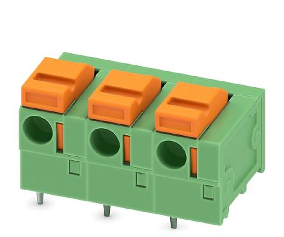 Phoenix Contact FFKDSA1/H1-7.62- 3 Series 0° PCB Terminal Block, 3 Contact(s), 7.62 mm Pitch, 1 Row