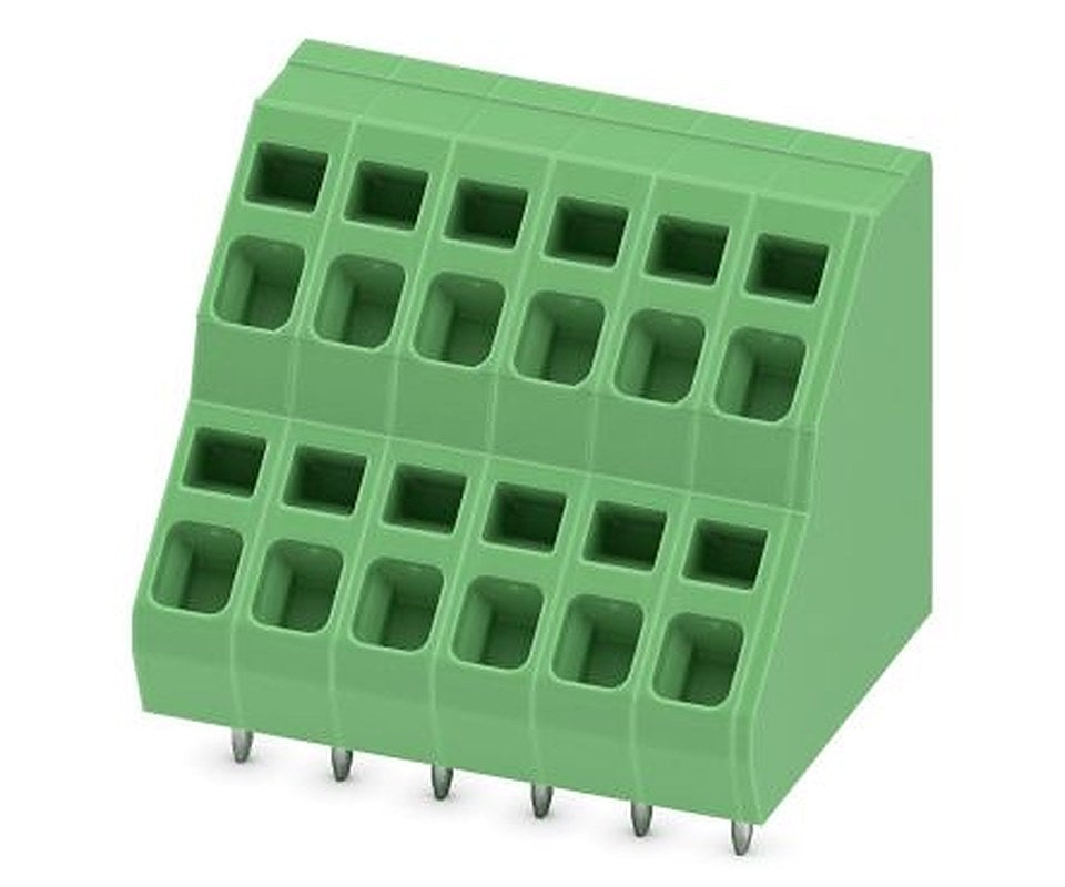 Phoenix Contact ZFKKDSA 2.5-5.08- 6 Series 45° PCB Terminal Block, 6 Contact(s), 5.08 mm Pitch, 1 Row