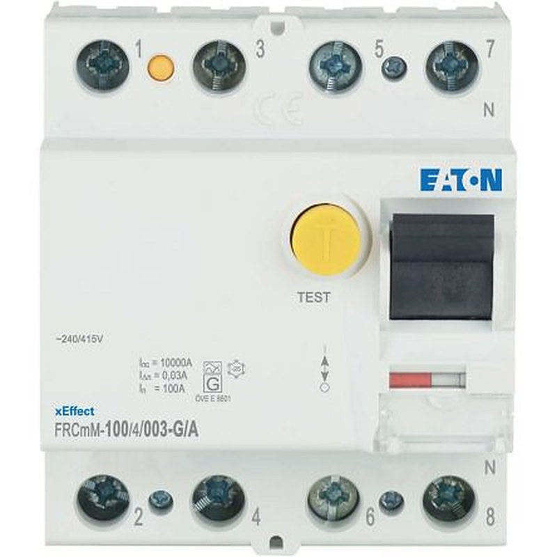 Eaton xEffect - FRCmM Series Residual Current Circuit Breaker, 100A, 4-Pole, 30 mA, 10 kA 415V ac
