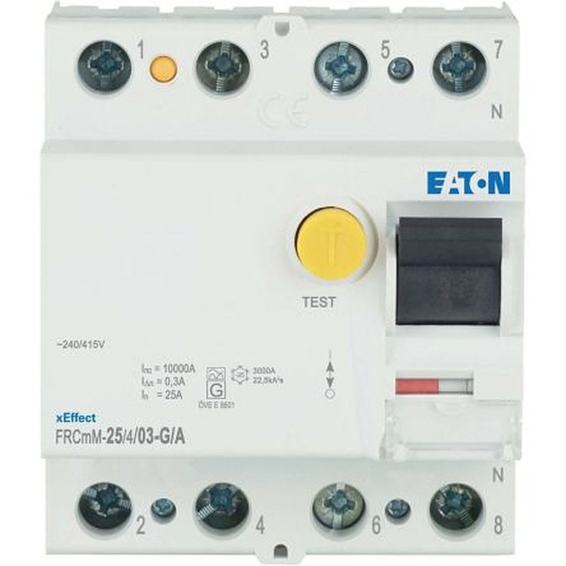 Eaton xEffect - FRCmM Series Residual Current Circuit Breaker, 25A, 4-Pole, 300 mA, 10 kA 415V ac