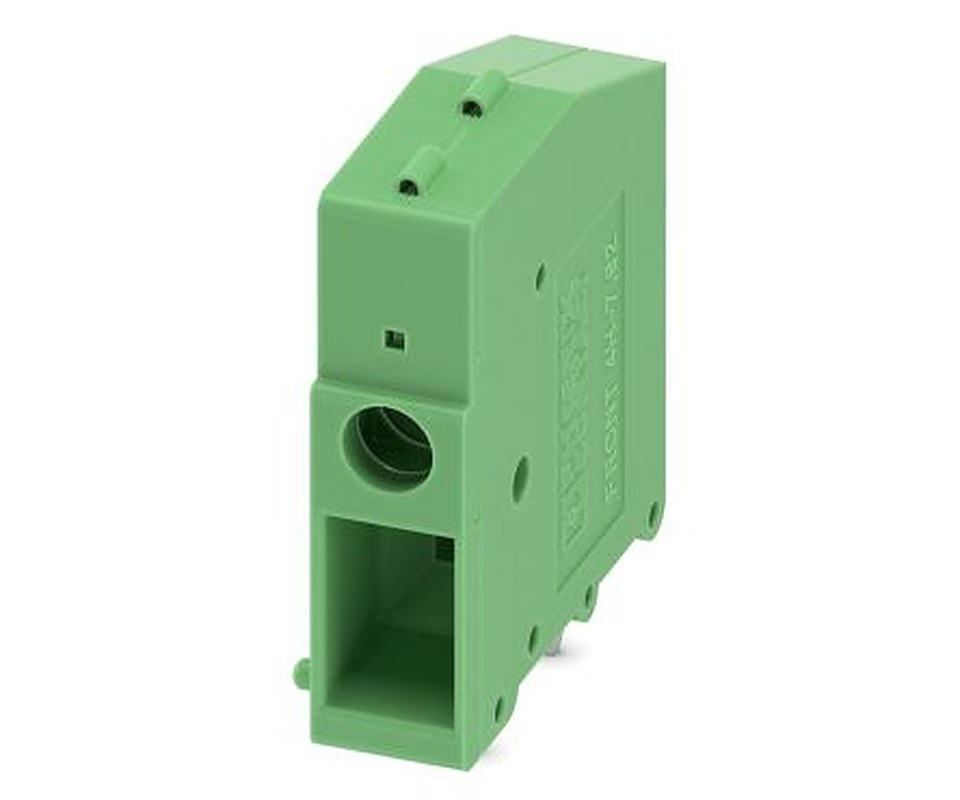 Phoenix Contact FRONT 4-H-7.62 Series Straight Wave Soldering Mount PCB Terminal Block, 1 Contact(s), 7.62 mm Pitch, 1