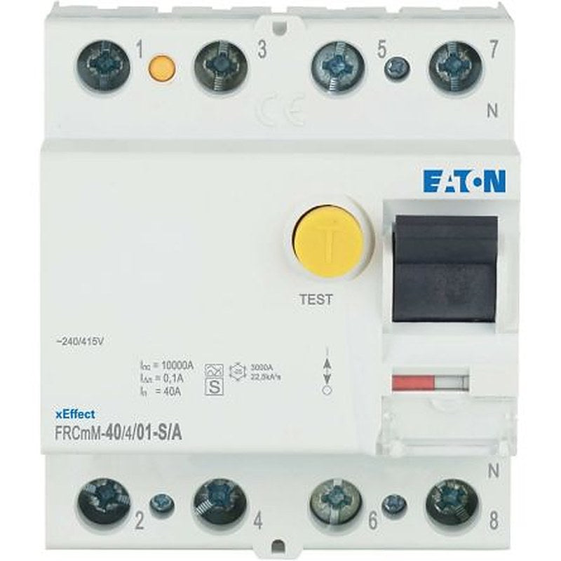 Eaton xEffect - FRCmM Series Residual Current Circuit Breaker, 40A, 4-Pole, 100 mA, Type S/A, 10 kA 415V ac