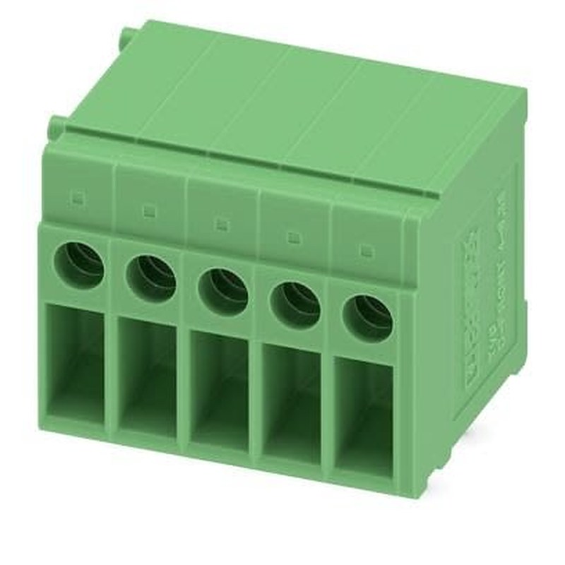 Phoenix Contact Front Series PCB Terminal Block, 5-Contact, 6.35 mm Pitch, Wave Soldering Mount, 1 Row