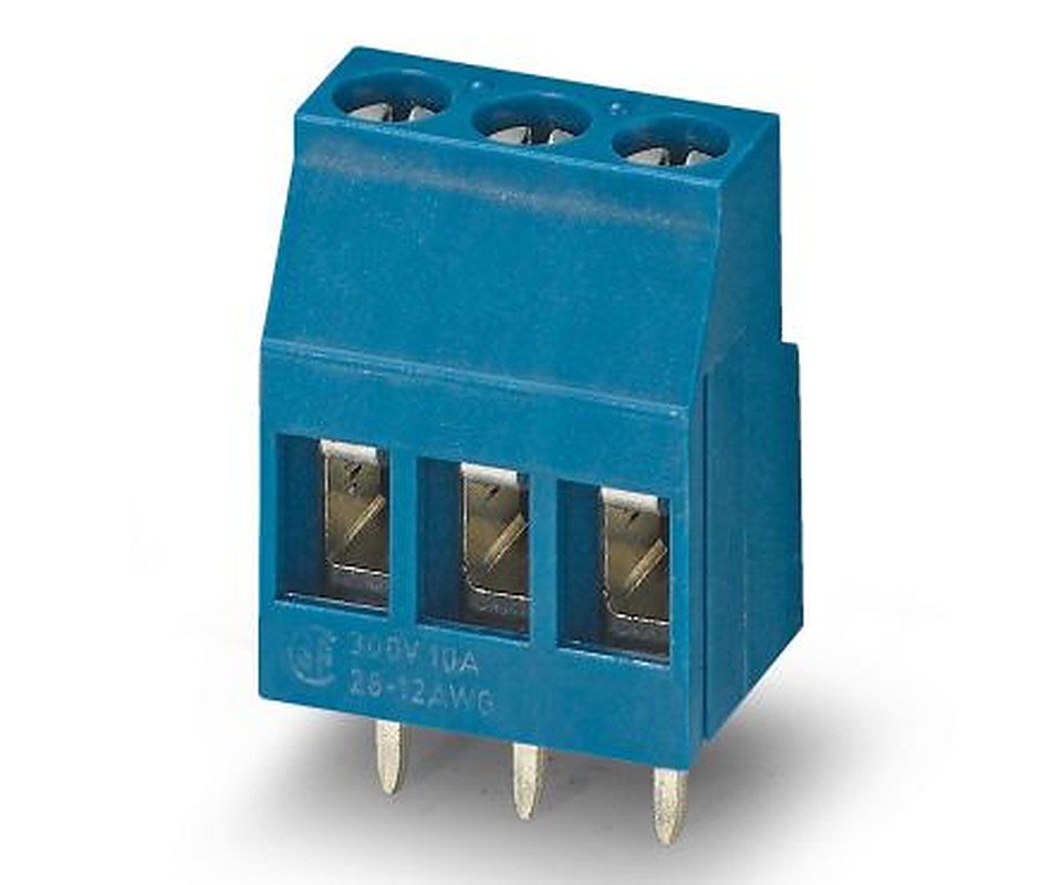 Phoenix Contact MKDS 3/3-B-5.08 BU Series Horizontal PCB Terminal Block, 3 Contact(s), 5.08 mm Pitch, 1 Row