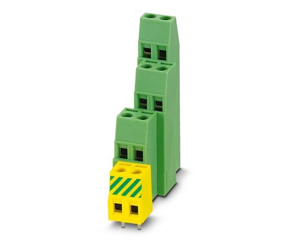 Phoenix Contact MK4DS 1.5/3-5.08-A GNYE Series Horizontal PCB Terminal Block, 3 Contact(s), 5.08 mm Pitch, 1 Row