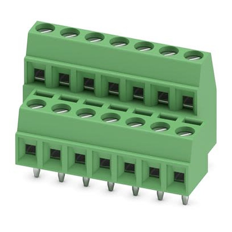 Phoenix Contact MKKDS 1 Series PCB Terminal Block, 7-Contact, 3.81 mm Pitch, Wave Soldering Mount, 2 Row