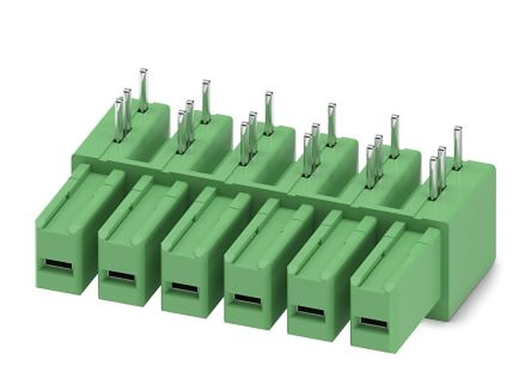 Phoenix Contact IPC 5/ 6-GU-7.62 Series Pluggable Terminal Block, 6-Contact, 7.62 mm Pitch, 1 Row, 1708640