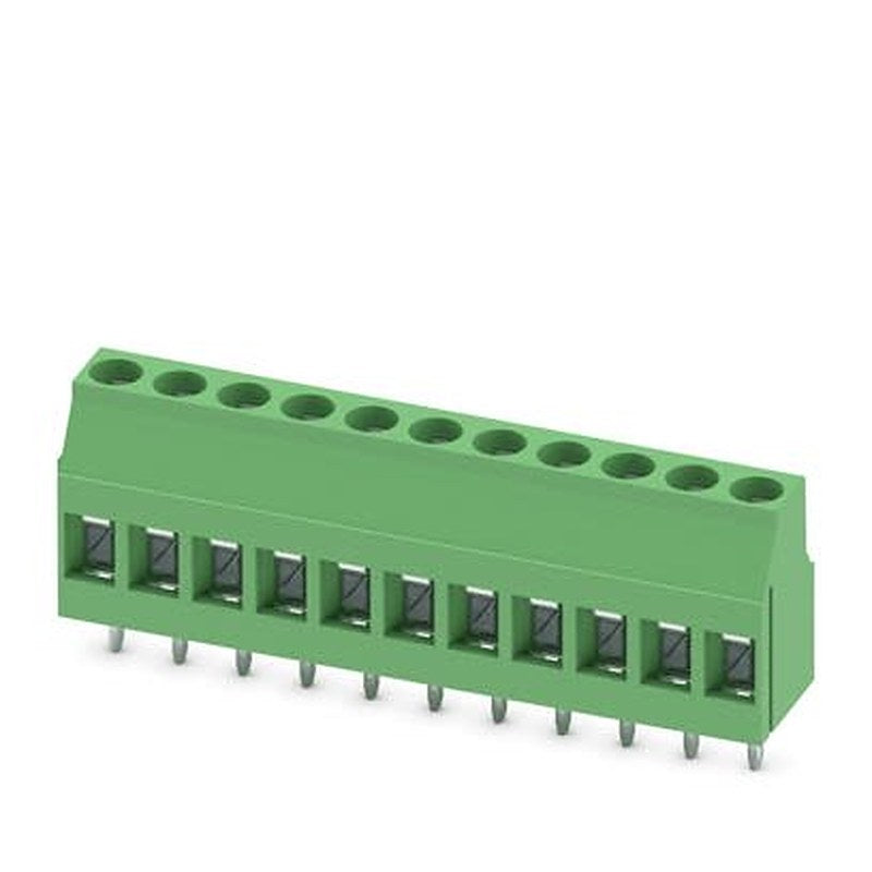 Phoenix Contact MKDSP 3 Series PCB Terminal Block, 11-Contact, 5 mm Pitch, Wave Soldering Mount, 1 Row