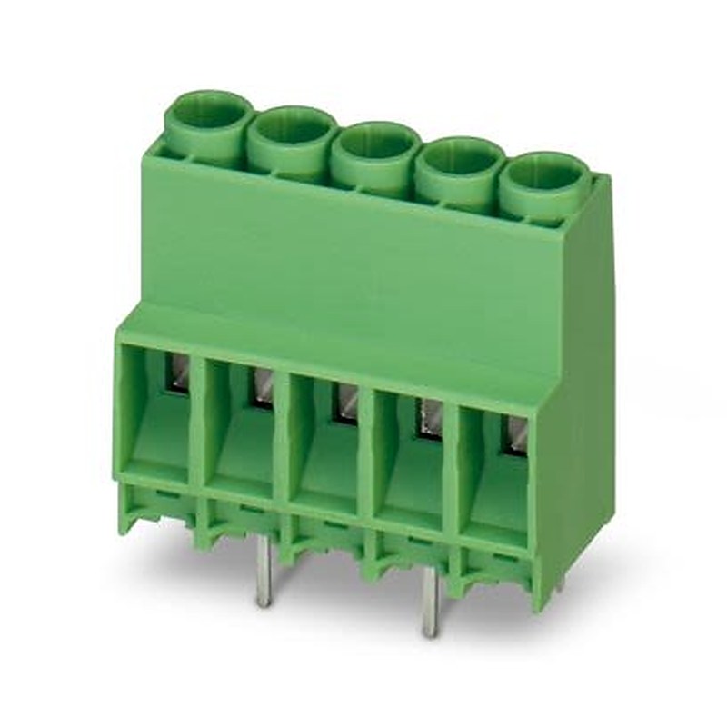 Phoenix Contact MKDS 5 N HV Series PCB Terminal Block, 4-Contact, 6.35 mm Pitch, Wave Soldering Mount, 1 Row