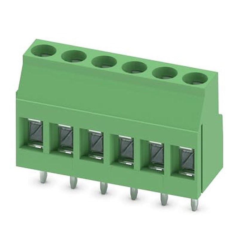 Phoenix Contact MKDS 3 Series PCB Terminal Block, 6-Contact, 5 mm Pitch, Wave Soldering Mount, 1 Row