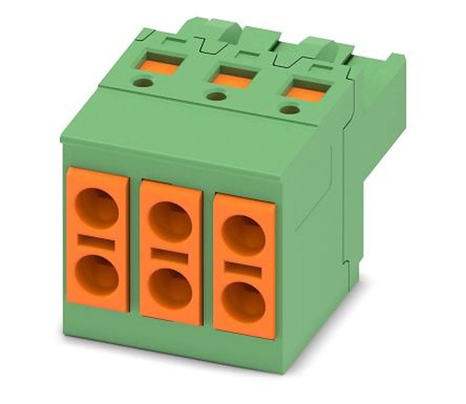 Phoenix Contact TVFKC 1.5/3-ST Series Pluggable Terminal Block, 3-Contact, 5 mm Pitch, 1 Row, 1713842