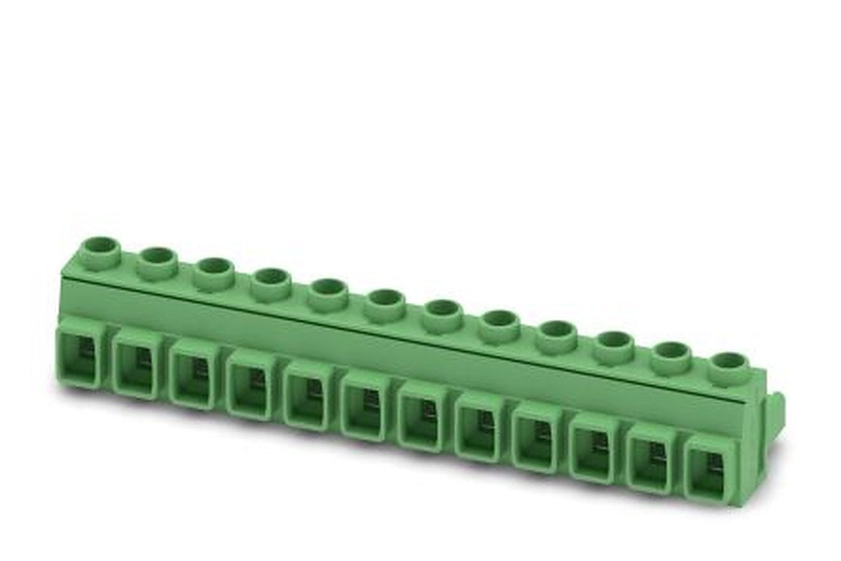 Phoenix Contact GMSTB 2.5 HCV/12-ST-7.62 Series Pluggable Terminal Block, 12-Contact, 7.62 mm Pitch, 1 Row, 1714375