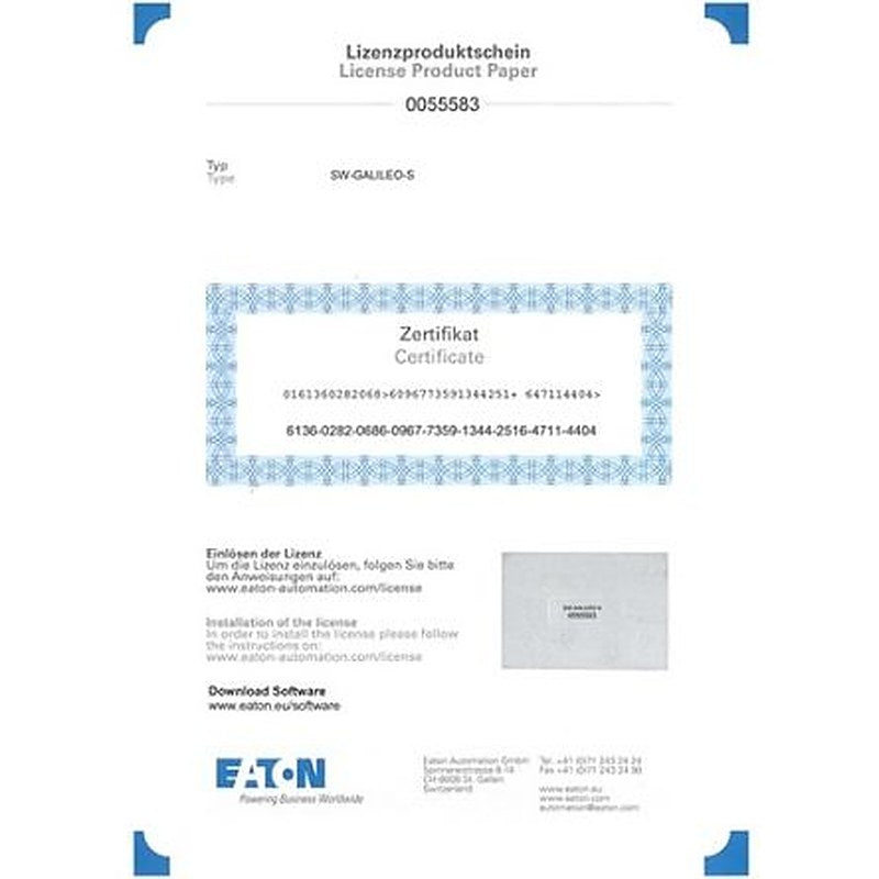 Eaton 171500 SW-GALILEO-S Programming Software, GALILEO