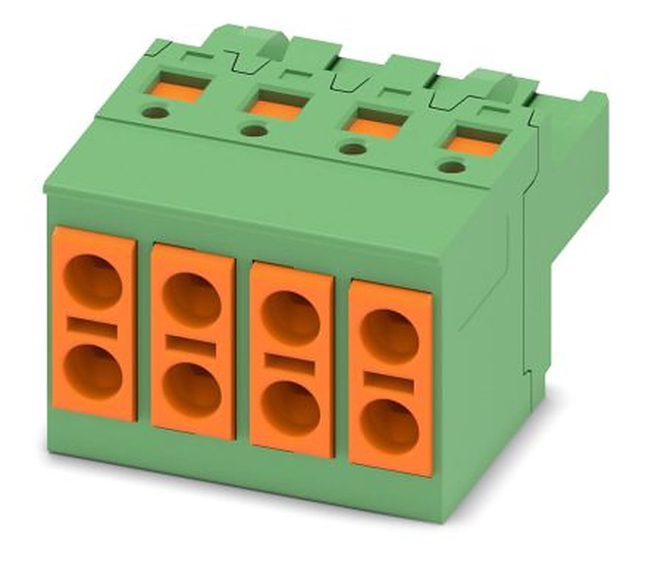 Phoenix Contact TVFKCL 1.5/4-ST Series Pluggable Terminal Block, 4-Contact, 5 mm Pitch, 1 Row, 1715947