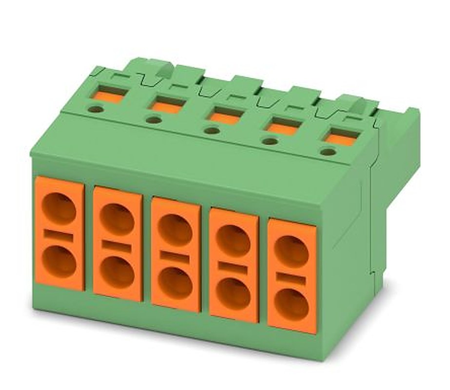 Phoenix Contact TVFKCL 1.5/5-ST Series Pluggable Terminal Block, 5-Contact, 5 mm Pitch, 1 Row, 1715950
