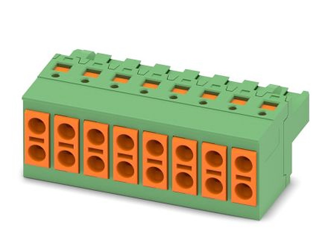 Phoenix Contact TVFKCL 1.5/8-ST Series Pluggable Terminal Block, 8-Contact, 5 mm Pitch, 1 Row, 1715989