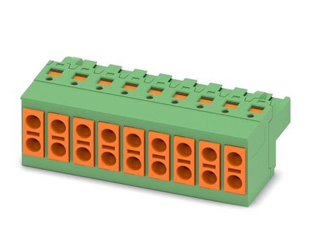 Phoenix Contact TVFKCL 1.5/9-ST Series Pluggable Terminal Block, 9-Contact, 5 mm Pitch, 1 Row, 1715992