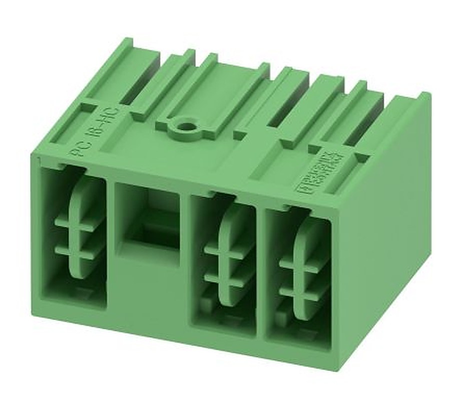 Phoenix Contact PC 16 HC/-GL2 Series Pluggable Terminal Block, 3-Contact, 10.16 mm Pitch, 1 Row, 1716858