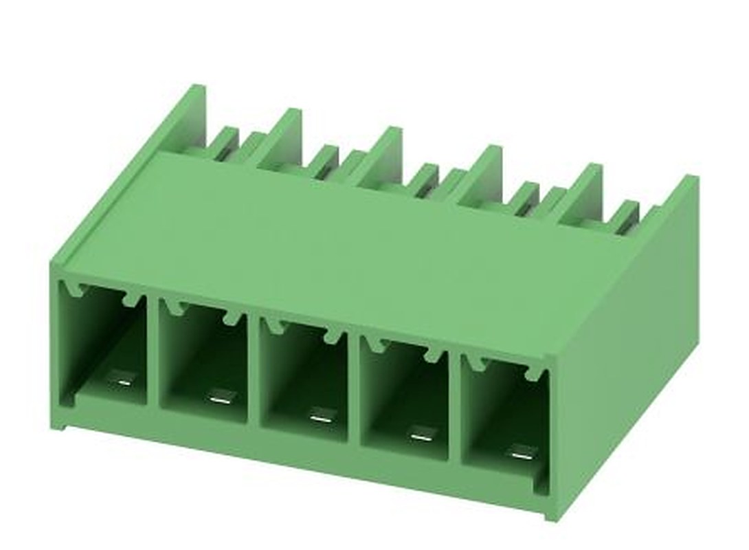 Phoenix Contact PC 6 Series Pluggable Terminal Block, 5-Contact, 7.62 mm Pitch, 1 Row, 1717019