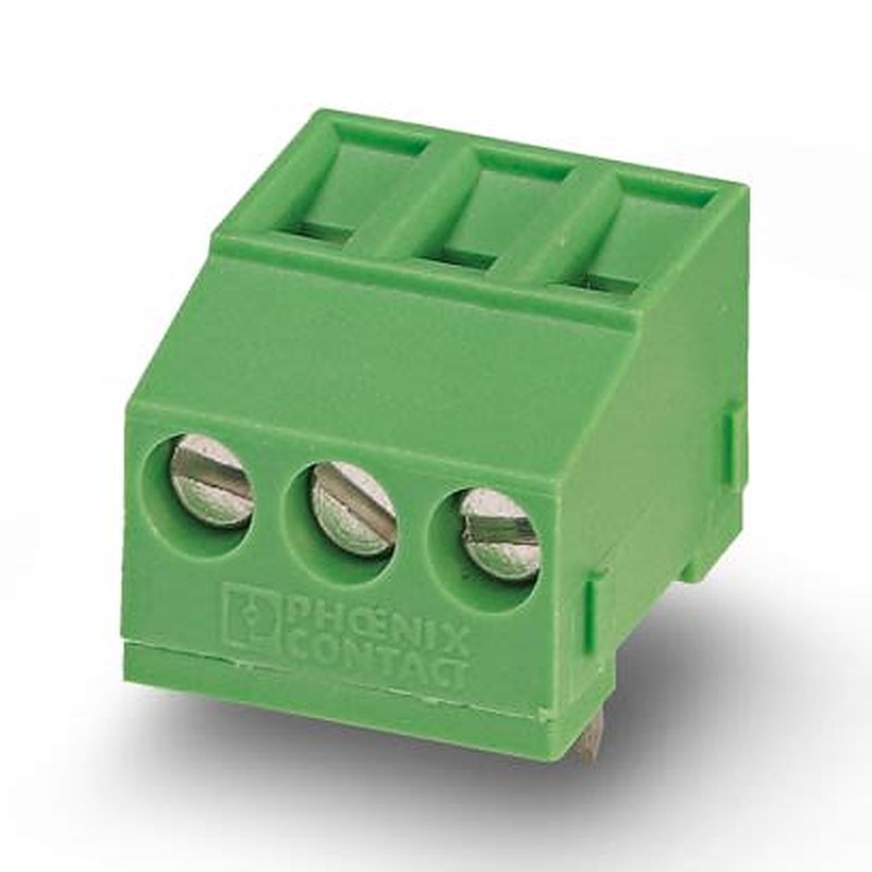 Phoenix Contact PCB Terminal Block, 3-Contact, 5 mm Pitch, Wave Soldering Mount, 1 Row