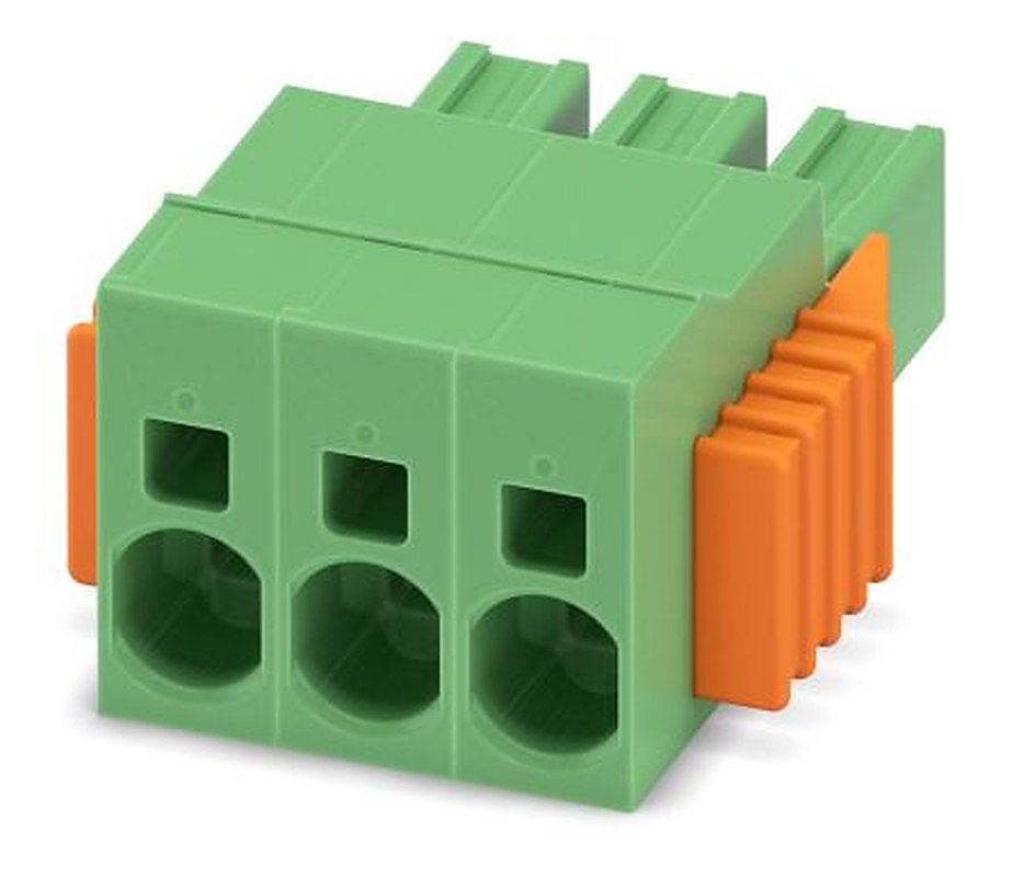 Phoenix Contact PV-FT-C2M-HSG Series Pluggable Terminal Block, 3-Contact, 7.62 mm Pitch, Through Hole, 1 Row