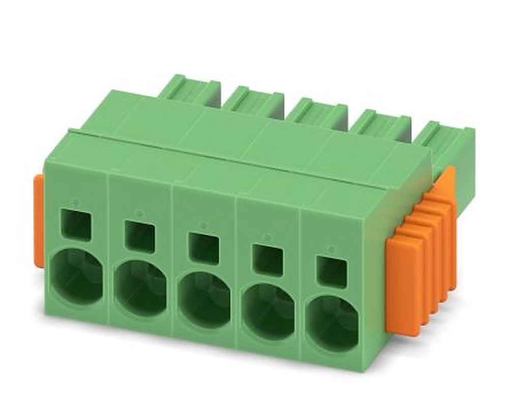 Phoenix Contact SPC 5/5-STCL-7.62 Series Pluggable Terminal Block, 5-Contact, 7.62 mm Pitch, 1 Row, 1718517