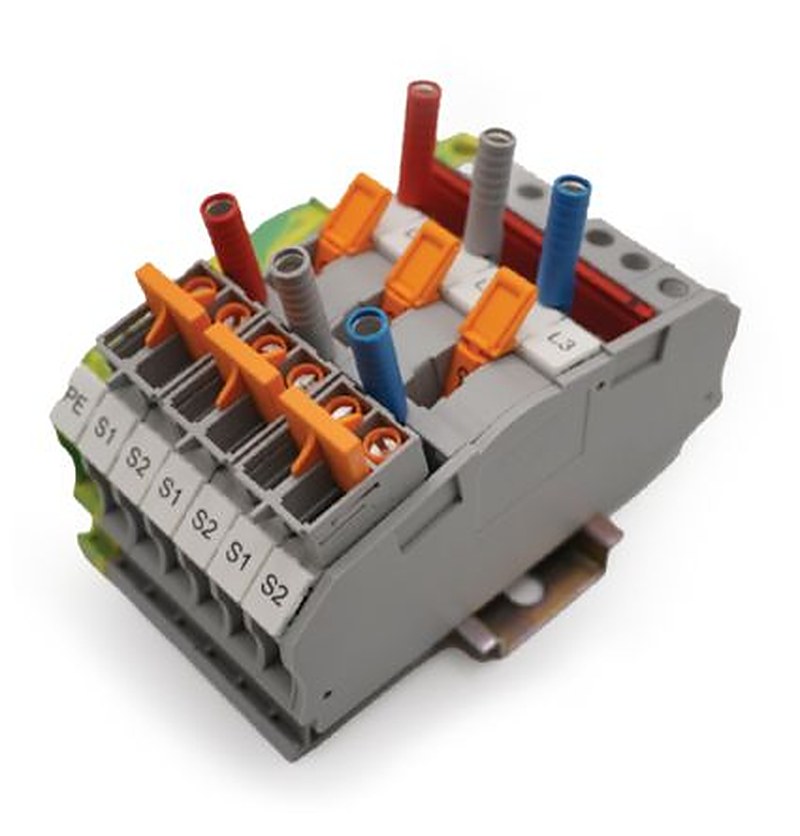 Phoenix Contact 1718563 Series Test Disconnect Terminal Block, 4-Way, 6mm² Wire, 30A Screw