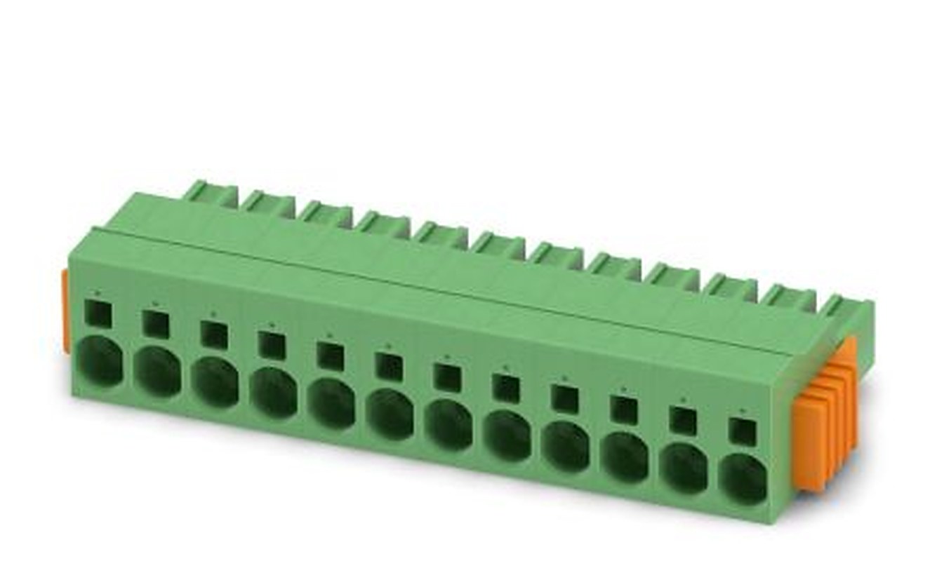 Phoenix Contact SPC 5/12-STCL-7.62 Series Pluggable Terminal Block, 12-Contact, 7.62 mm Pitch, 1 Row, 1718588