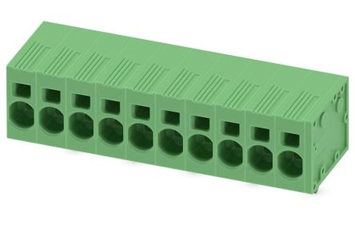 Phoenix Contact SPT 5/10-H-7.5-ZB Series Straight PCB Terminal Block, 10 Contact(s), 7.5 mm Pitch, 1 Row
