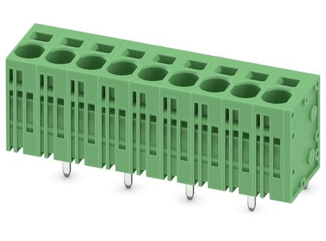 Phoenix Contact SPT 5/9-V-7.5-ZB Series Right Angle PCB Terminal Block, 9 Contact(s), 7.5 mm Pitch, 1 Row